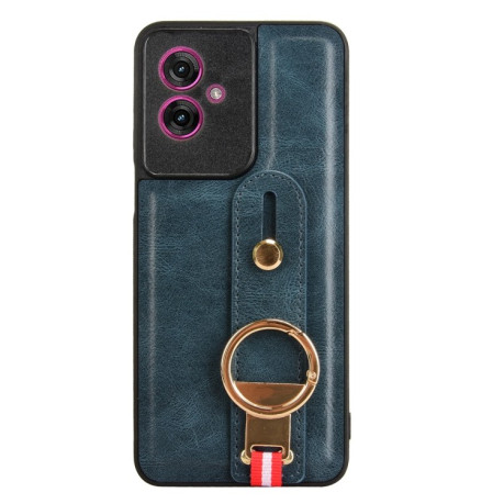 Протиударний чохол Wristband Leather Back для Motorola Moto G55 5G - синій