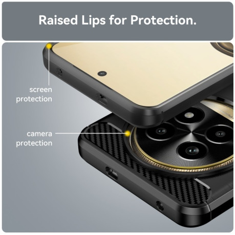 Протиударний чохол Brushed Texture Carbon Fiber на Realme 13 Pro 5G - чорний