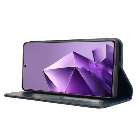 Чохол-книжка Magnetic Buckle Retro Crazy Horse Texture на Infinix Note 50 Pro+ - синій