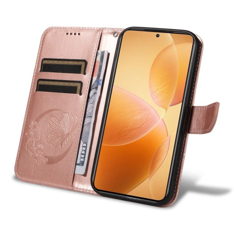 Чохол-книжка Swallowtail Butterfly Embossed Leather для Xiaomi 14T Pro - рожеве золото