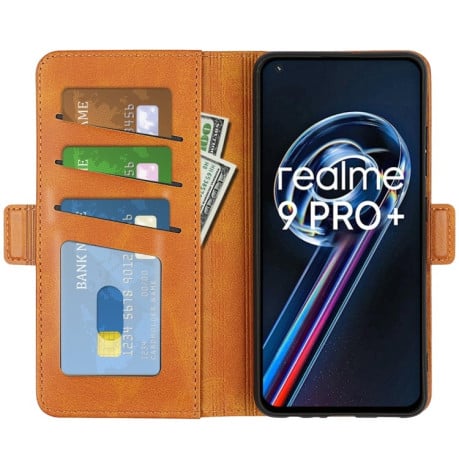 Чохол-книжка Dual-side Magnetic Buckle для Realme 9 Pro Plus/ Realme 9 4G - жовтий