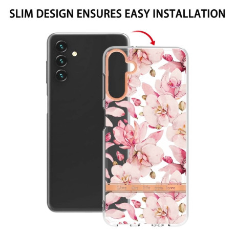 Противоударный чехол Flowers and Plants Series для Samsung Galaxy A04s/A13 5G - Pink Gardenia