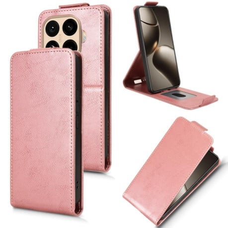 Флип-чехол Magnetic Vertical Flip Leather на Xiaomi 15T Pro 5G - золото