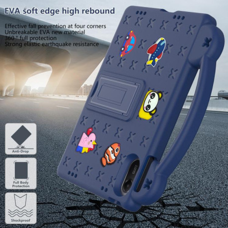 Противоударный чехол EVA Handle Kickstand Children для Xiaomi Redmi Pad 2 11 2025 - синій