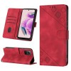 Чохол-книжка Global Skin-feel Flowers для Xiaomi Redmi Note 12S 4G - винно-червоний