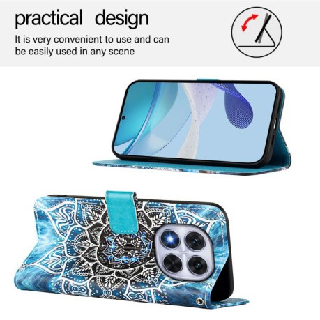 Чохол-книжка Colored Drawing Pattern Plain Weave Leather для Xiaomi Redmi Note 14 Pro 5G/Poco X7 - Mandala