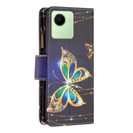 Чехол-кошелек Colored Drawing Pattern Zipper для Realme C30 - Big Butterfly