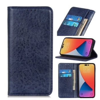 Чехол-книжка Magnetic Retro Crazy Horse Texture на  iPhone 14 Pro Max - синий