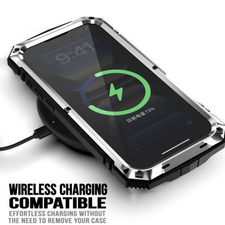 Протиударний чохол R-JUST Life Waterproof для iPhone 16 - сріблястий
