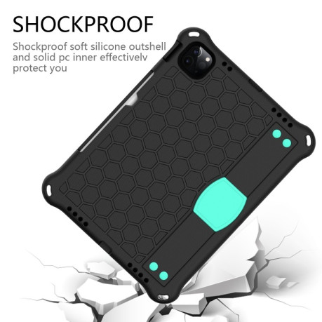 Противоударный чехол Honeycomb Design на iPad 10.9 2022/2020 - черно-зеленый