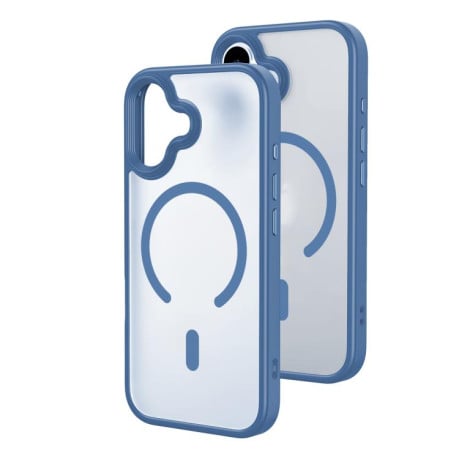 Чехол Oil-spray Skin Feel MagSafe гибрид на iPhone 17 - голубой
