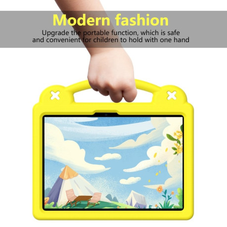 Противоударный чехол EVA Handle Kickstand Children для Xiaomi Pad 7 / 7 Pro 2024 - желтый