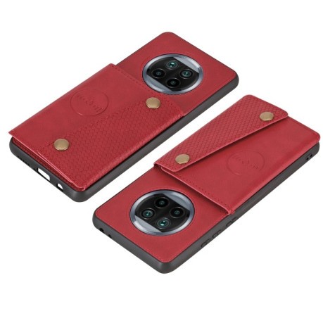 Противоударный чехол Magnetic with Card Slots на Xiaomi Mi 10T Lite - красный