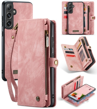 Чехол-кошелек CaseMe 008 Series Zipper Style на Samsung Galaxy S24 FE 5G - розовый