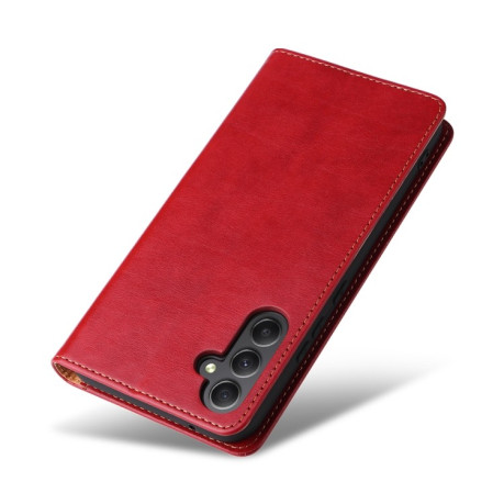 Шкіряний чохол-книжка Fierre Shann Genuine leather для Samsung Galaxy A34 5G - червоний