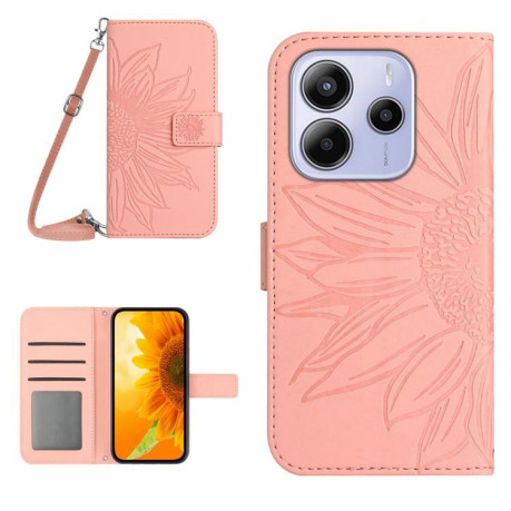 Чохол-книжка Skin Feel Sun Flower для Xiaomi Redmi Note 14 4G 164.84mm EU Version - рожевий