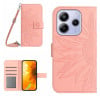Чехол-книжка Skin Feel с рисунком подсолнуха на Xiaomi Redmi Note 14 4G Global - розовый