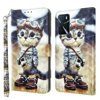 Чехол-книжка 3D Painting для OPPO A16 / A16s / A54s - Naughty Cat
