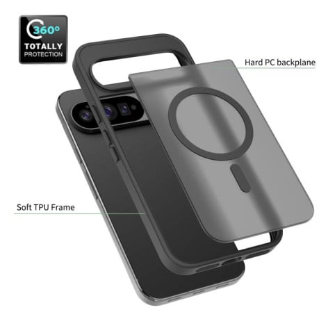 Чехол с мягкой фактурой Skin-feel с MagSafe гибридный на Google Pixel 10 Pro XL - черный