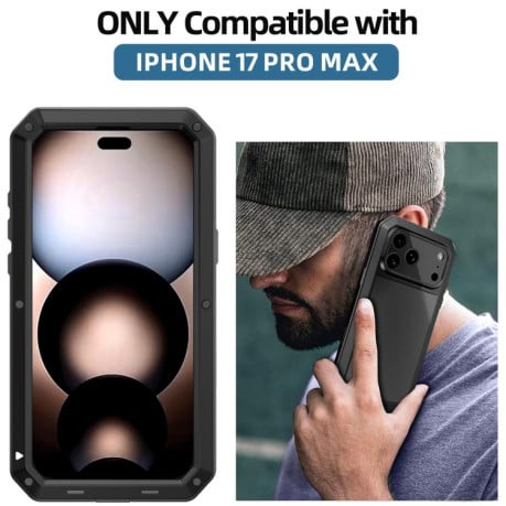 Противоударный чехол RedPepper Triple-proof Metal на iPhone 17 Pro - черный