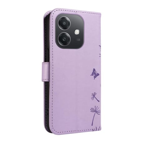 Чохол-книжка з тисненням Dandelion та магнітним хлястиком на OPPO A5X 5G Global - фіолетовий