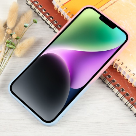 Чохол протиударний Gradient Silicone Shockproof Magsafe для iPhone 15 Plus - рожево-синій