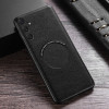 Противоударный чехол Cloth Texture PU MagSafe Magnetic на Samsung Galaxy A35  - черный