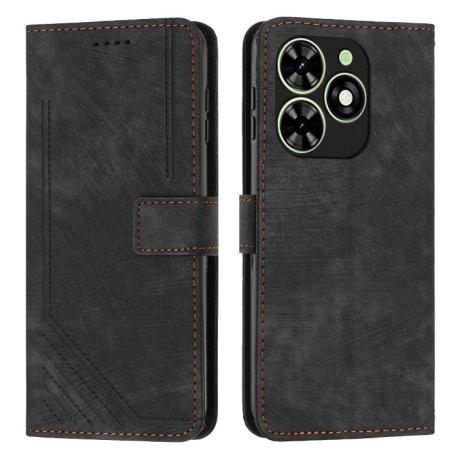 Чохол-книжка Skin Feel Stripe Pattern для Infinix Smart 8 - чорний