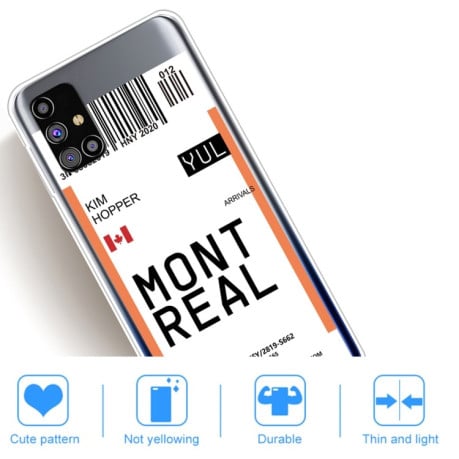 Противоударный чехол Boarding Pass Series на Samsung Galaxy M51 - Montreal