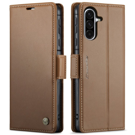 Чохол-книжка CaseMe 023 Butterfly Buckle Litchi Texture RFID Anti-theft Leather  для Samsung Galaxy A56 - коричневий
