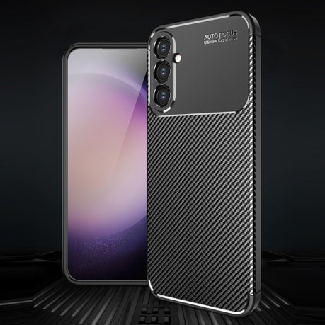 Ударозащитный чехол HMC Carbon Fiber Texture на Samsung Galaxy S24+ 5G - черный