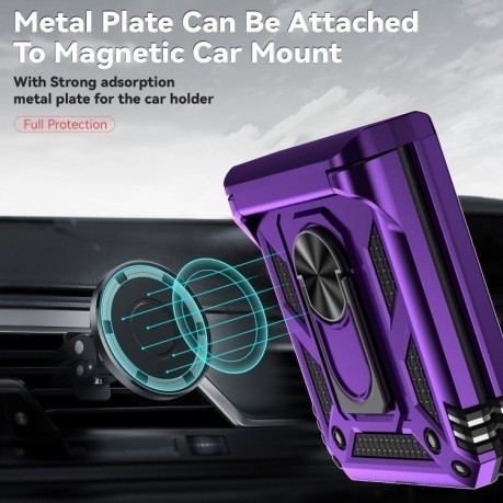 Противоударный чехол Sliding Camshield для Motorola razr 50 - фиолетовый