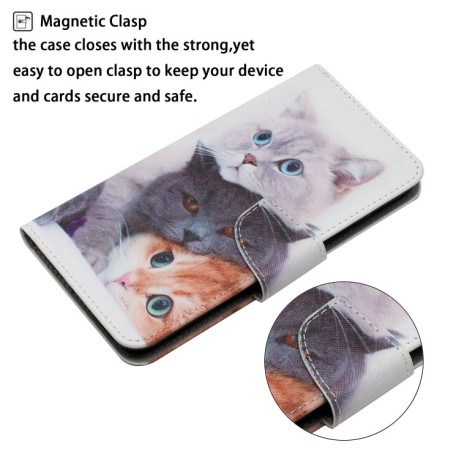 Чохол-книжка Colored Drawing Pattern для Realme 9i/OPPO A76/A96 - 3 Cats