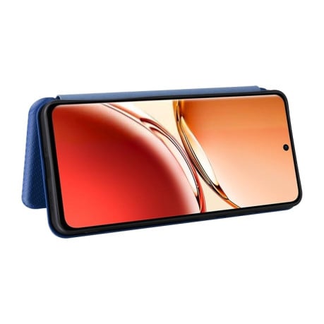 Чохол-книжка Carbon Fiber Texture на OPPO Reno12 F/12 FS 5G/4G - синій