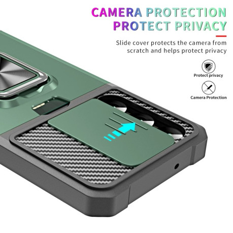 Противоударный чехол Sliding Camera Design для Samsung Galaxy S23 5G - зеленый
