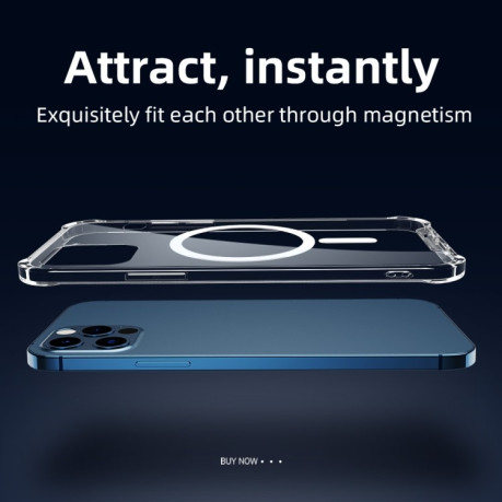 Противоударный силиконовый чехол R-JUST All-inclusive Magsafe для iPhone 12 / 12 Pro - прозрачный