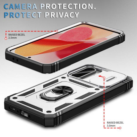 Противоударный чехол Sliding Camshield для Samsung Galaxy A56 5G - White+Black