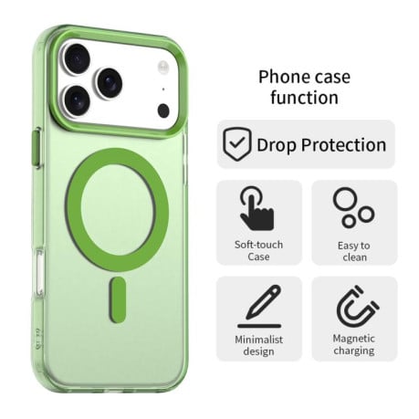 Чехол Candy с Magsafe гибрид на iPhone 17 Pro Max - зеленый