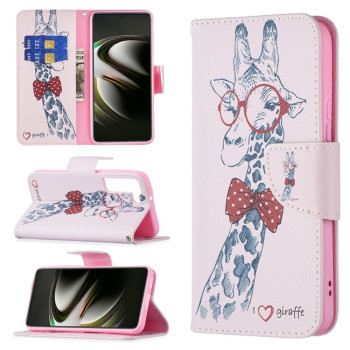 Чехол-книжка Colored Drawing Pattern для Samsung Galaxy S22 5G - Deer