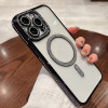 Противоударный чехол Diamond Gradient Plated MagSafe для iPhone 15 Pro - черный