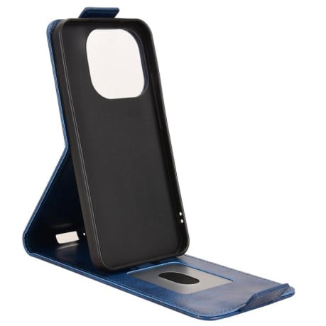 Флип-чехол Magnetic Vertical Flip Leather на Xiaomi 15T 5G - синий