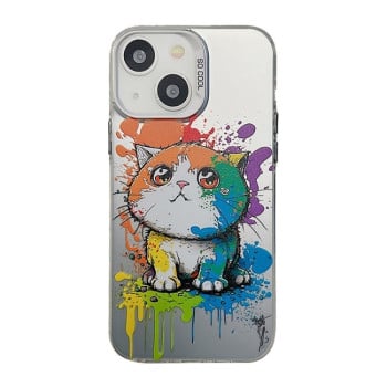 Чехол-книжка Cute Animal Pattern Series для iPhone 15 - Looking Up Fat Cat