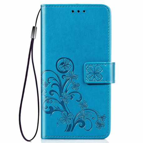 Чехол-книжка Lucky Clover Pressed Flowers Pattern на Samsung Galaxy A51 -синий