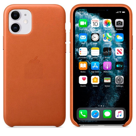 Шкіряний Чохол Leather Case Saddle Brown для iPhone 11
