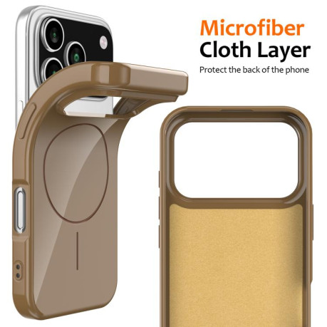 Противоударный чехол Glossy TPU Shockproof MagSafe на iPhone 17 Pro - золотой