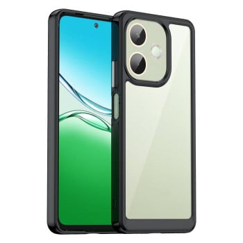 Протиударний чохол Colorful Acrylic Series із кольоровою силіконовою боковиною на Xiaomi OPPO A5 Pro 4G - чорний