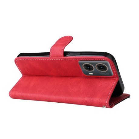 Протиударний чохол Three Color Splicing Leather на Motorola Moto G85 - червоний