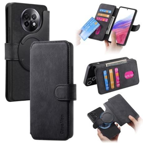 Чехол-книжка CaseNeo MagSafe RFID Anti-theft Retro Leather для Realme 13+ 5G Global - черный