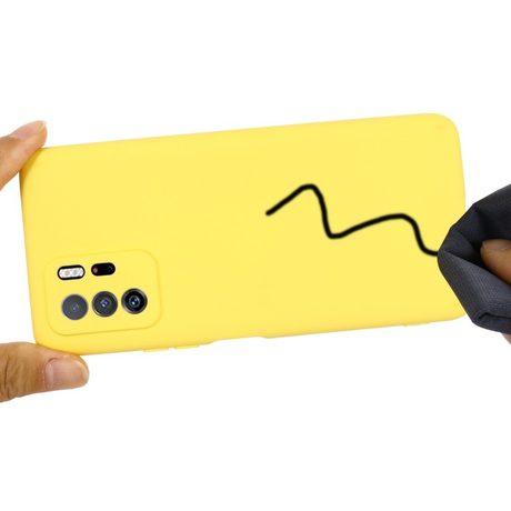 Чехол Solid Color Liquid Silicone на Xiaomi Redmi Note 10 Pro / Poco X3 - желтый