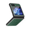 Противоударный чехол Crocodile Texture Leather Folding для Samsung Galaxy Flip 5 - зелёный